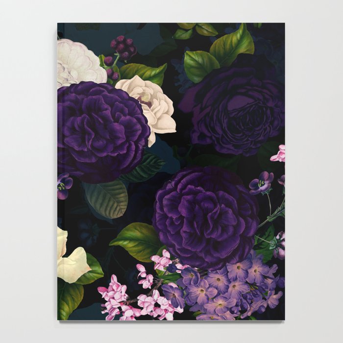 Vintage Midnight Purple Botanical Roses Flower Garden Notebook Gallery Image 4