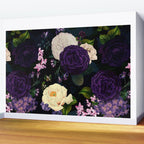 Vintage Midnight Purple Botanical Roses Flower Garden Wall Mural Gallery Image 2