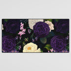Vintage Midnight Purple Botanical Roses Flower Garden Desk Mat Gallery Image 3
