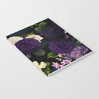 Vintage Midnight Purple Botanical Roses Flower Garden Notebook Gallery Image 2