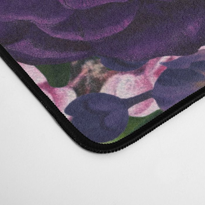 Vintage Midnight Purple Botanical Roses Flower Garden Desk Mat Gallery Image 4