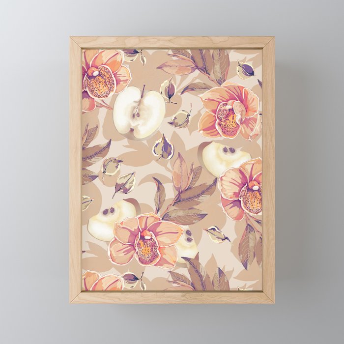 Tropical flowers autumn field Mini Art Print Gallery Image 1