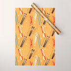 Bright Retro Ski Pattern Wrapping Paper Gallery Image 1
