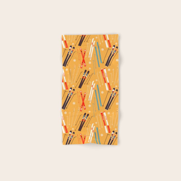 Bright Retro Ski Pattern Towels Gallery Image 1