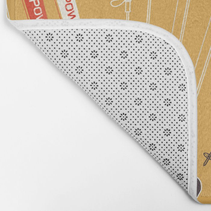 Bright Retro Ski Pattern Bath Mat Gallery Image 2