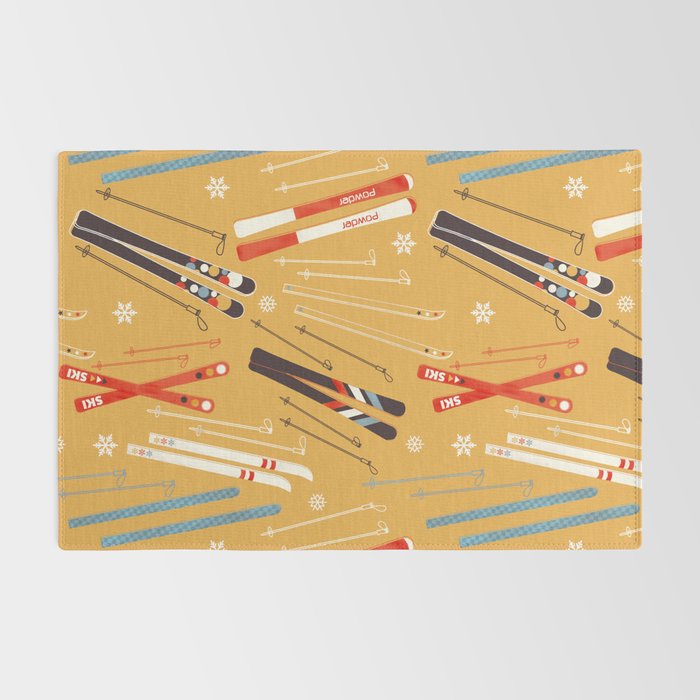 Bright Retro Ski Pattern Rug Gallery Image 2