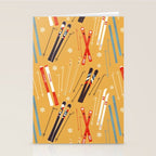 Bright Retro Ski Pattern Stationery Card Gallery Image 2
