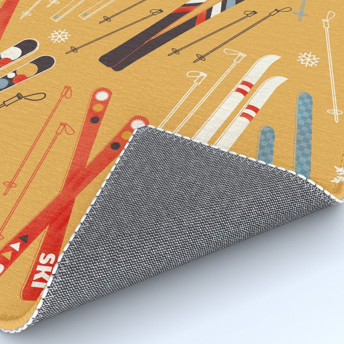 Bright Retro Ski Pattern Rug Gallery Image 4