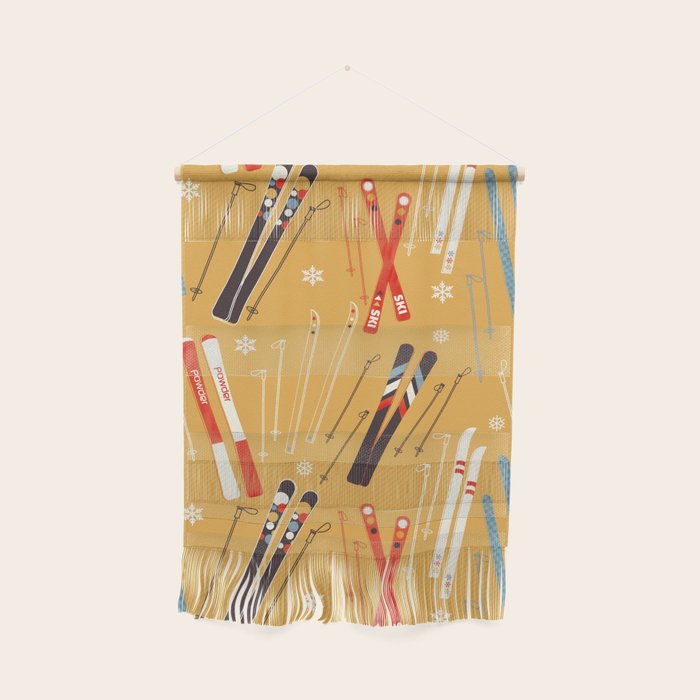Bright Retro Ski Pattern Wall Hanging Gallery Image 1