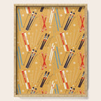 Bright Retro Ski Pattern Serving Tray Gallery Image 1