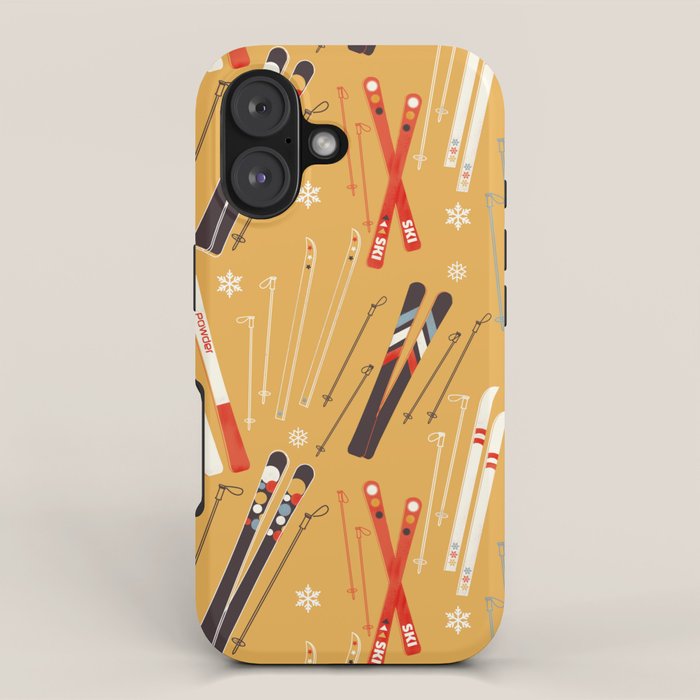 Bright Retro Ski Pattern iPhone Case Gallery Image 1
