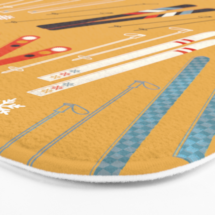 Bright Retro Ski Pattern Bath Mat Gallery Image 3