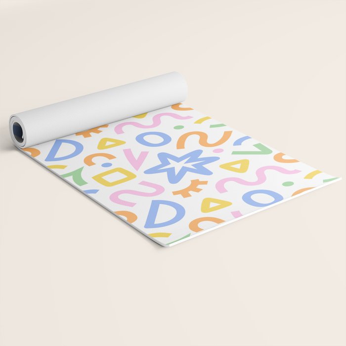 Colorful fun doodle art pattern Yoga Mat Gallery Image 2