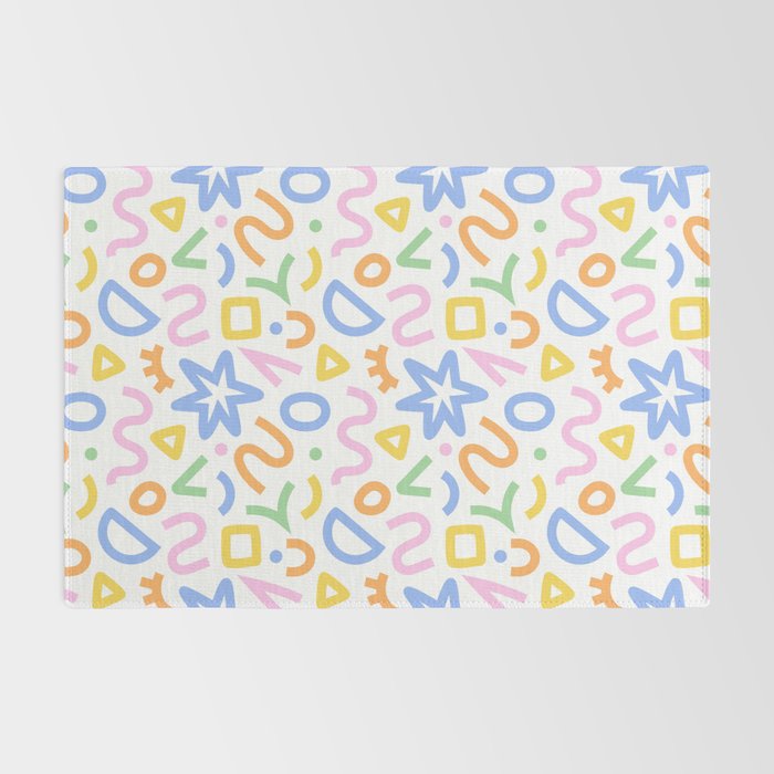 Colorful fun doodle art pattern Rug Gallery Image 2