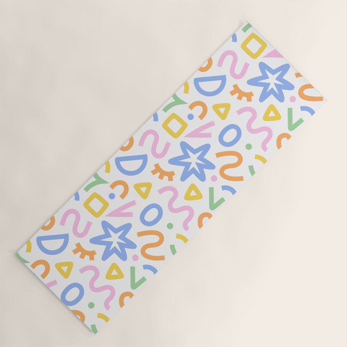 Colorful fun doodle art pattern Yoga Mat Gallery Image 1