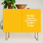 Motivational words smile today yellow Credenza Gallery Image 1