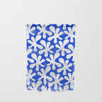 Bold Blue and White Funky Amoeba Dance Pattern Wall Hanging Gallery Image 1