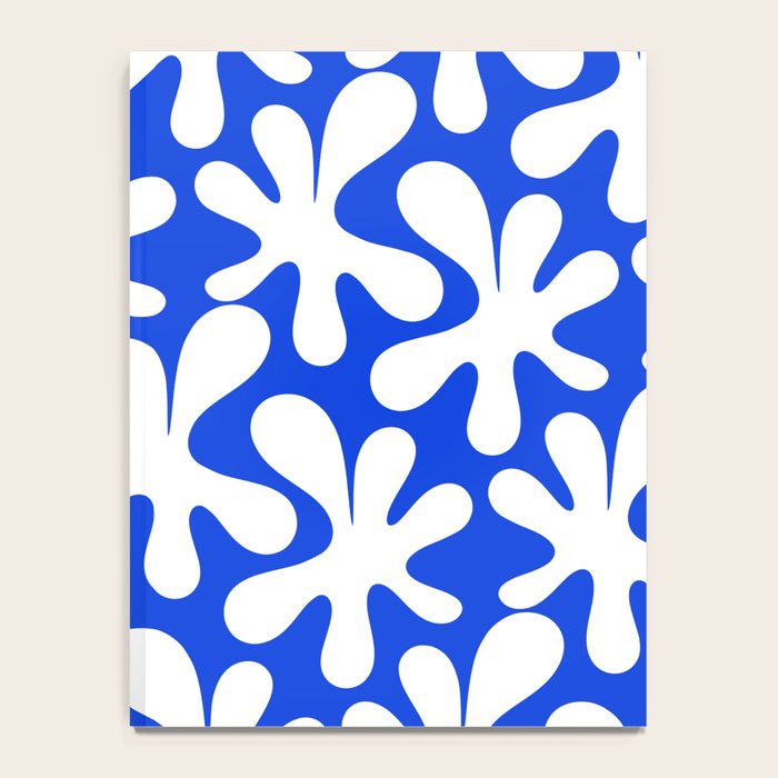 Bold Blue and White Funky Amoeba Dance Pattern Notebook Gallery Image 4
