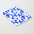 Bold Blue and White Funky Amoeba Dance Pattern Notebook Gallery Image 2