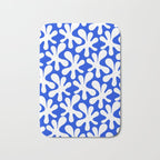 Bold Blue and White Funky Amoeba Dance Pattern Bath Mat Gallery Image 1