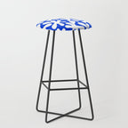 Bold Blue and White Funky Amoeba Dance Pattern Stool Gallery Image 1