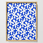Bold Blue and White Funky Amoeba Dance Pattern Serving Tray Gallery Image 1