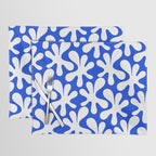 Bold Blue and White Funky Amoeba Dance Pattern Placemat Gallery Image 1