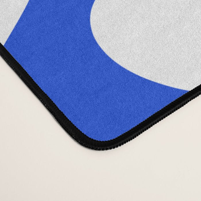 Bold Blue and White Funky Amoeba Dance Pattern Desk Mat Gallery Image 4
