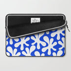 Bold Blue and White Funky Amoeba Dance Pattern Laptop Sleeve Gallery Image 2
