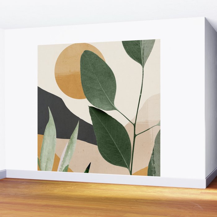 Abstract Art Tropical Leaves 8 Wall Mural Gallery Image 2