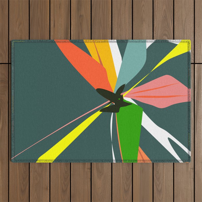 Abstract Floral 03D Outdoor Rug Gallery Image 1
