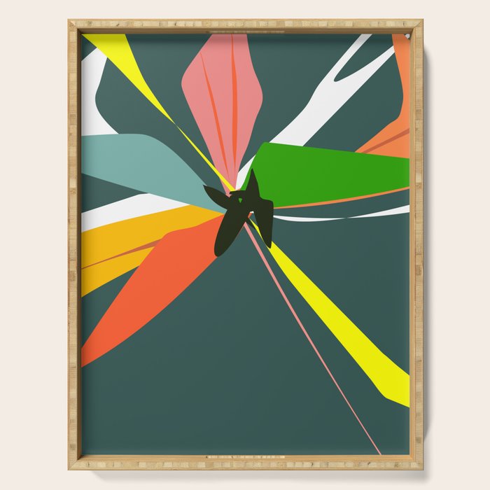 Abstract Floral 03D Serving Tray Gallery Image 1