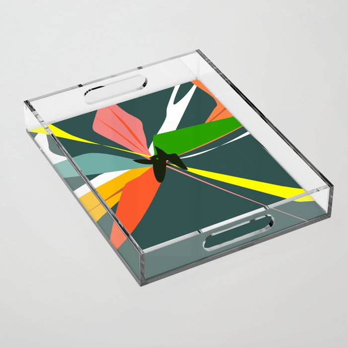 Abstract Floral 03D Acrylic Tray Gallery Image 1