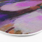 floral pink abstract Bath Mat Gallery Image 3