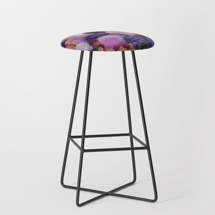 floral pink abstract Stool Gallery Image 1