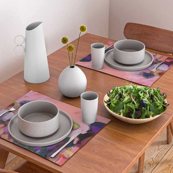 floral pink abstract Placemat Gallery Image 2
