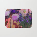 floral pink abstract Bath Mat Gallery Image 1