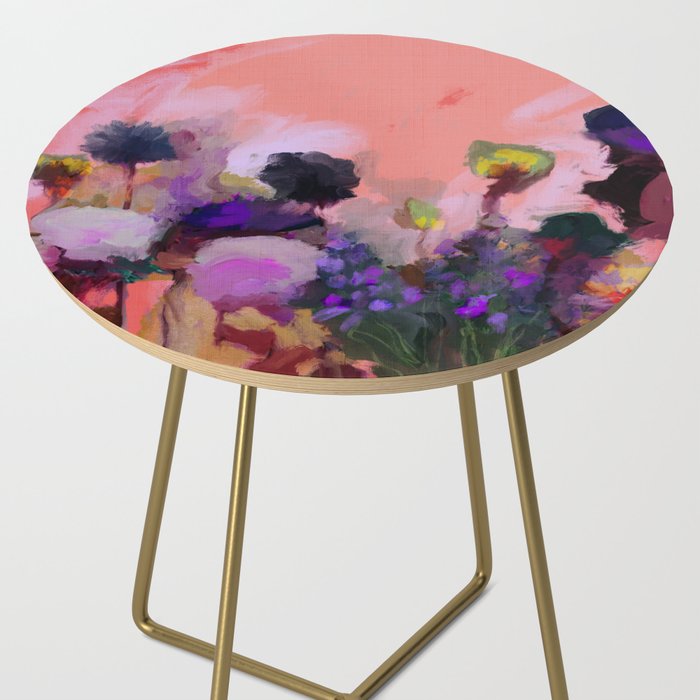 floral pink abstract Side Table Gallery Image 2