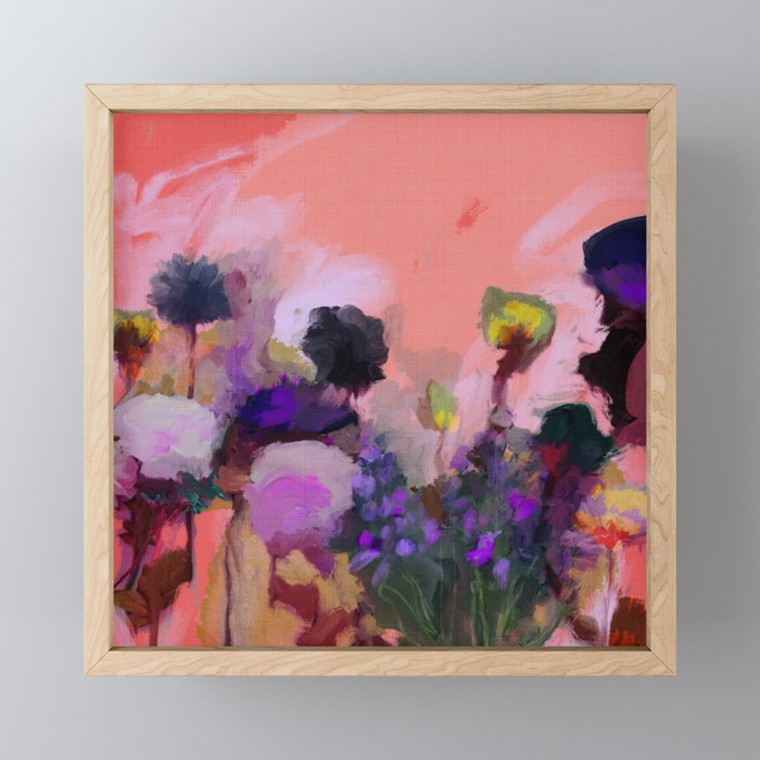 floral pink abstract Mini Art Print Gallery Image 1