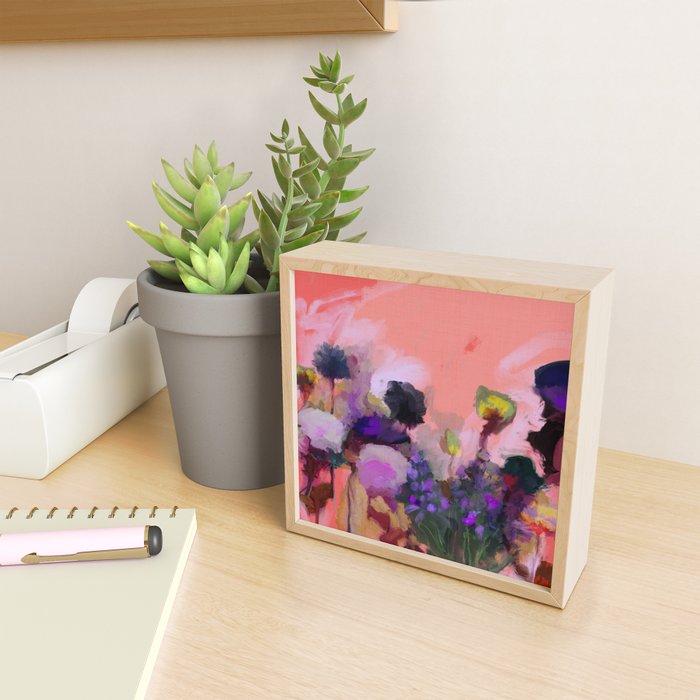 floral pink abstract Mini Art Print Gallery Image 2
