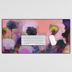 floral pink abstract Desk Mat Gallery Image 1
