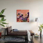 floral pink abstract Wood Wall Art Gallery Image 2