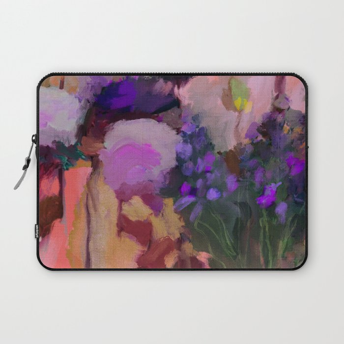 floral pink abstract Laptop Sleeve Gallery Image 1