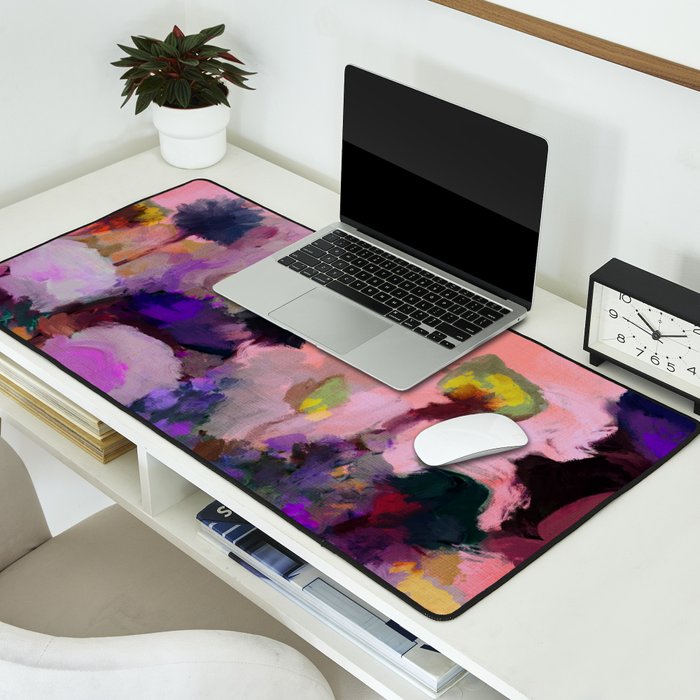 floral pink abstract Desk Mat Gallery Image 2