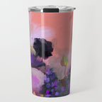 floral pink abstract Travel Mug Gallery Image 1