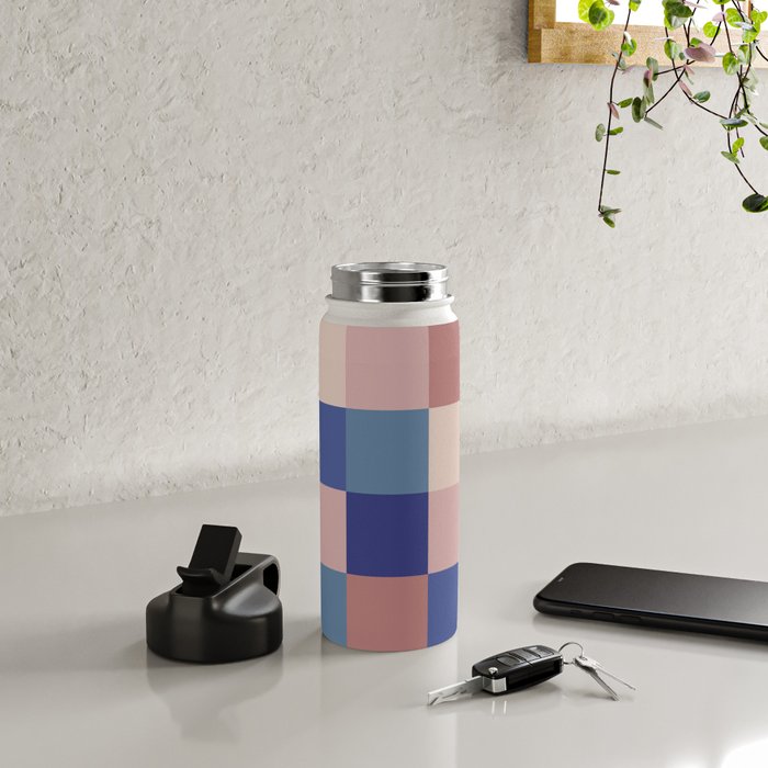 Bold Colorful Checks Pattern - Large XV Water Bottle Gallery Image 4