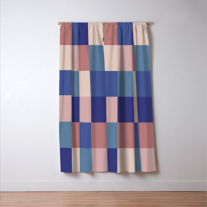 Bold Colorful Checks Pattern - Large XV Window Curtain Gallery Image 3