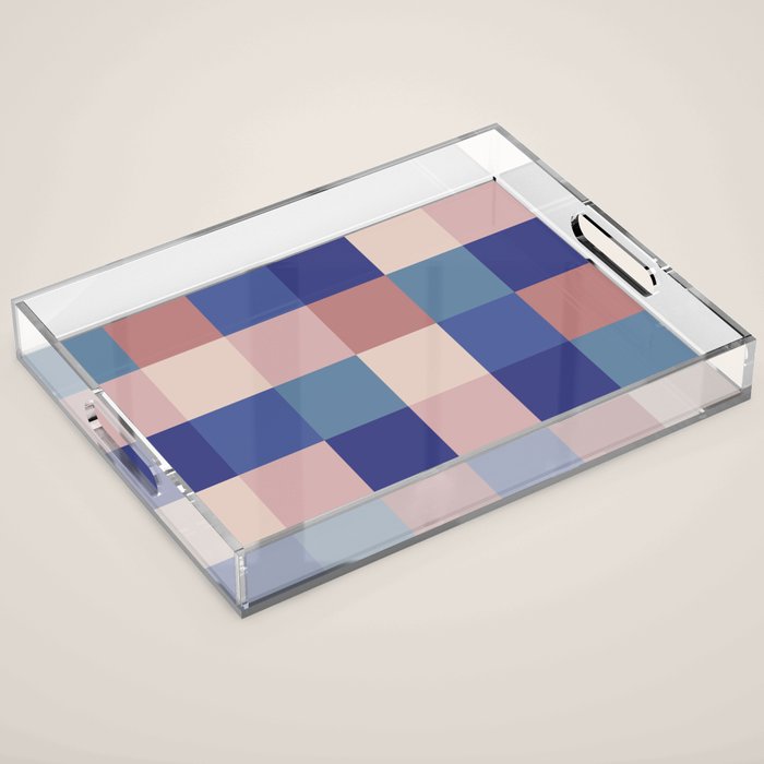 Bold Colorful Checks Pattern - Large XV Acrylic Tray Gallery Image 1