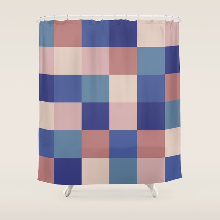 Bold Colorful Checks Pattern - Large XV Shower Curtain Gallery Image 1