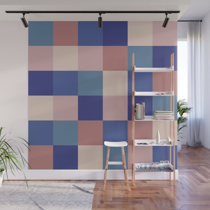 Bold Colorful Checks Pattern - Large XV Wall Mural Gallery Image 1